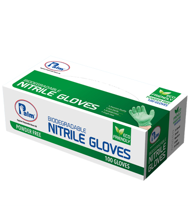 Palm Biodegradable Nitrile Gloves Powder Free
